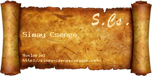 Simay Csenge névjegykártya